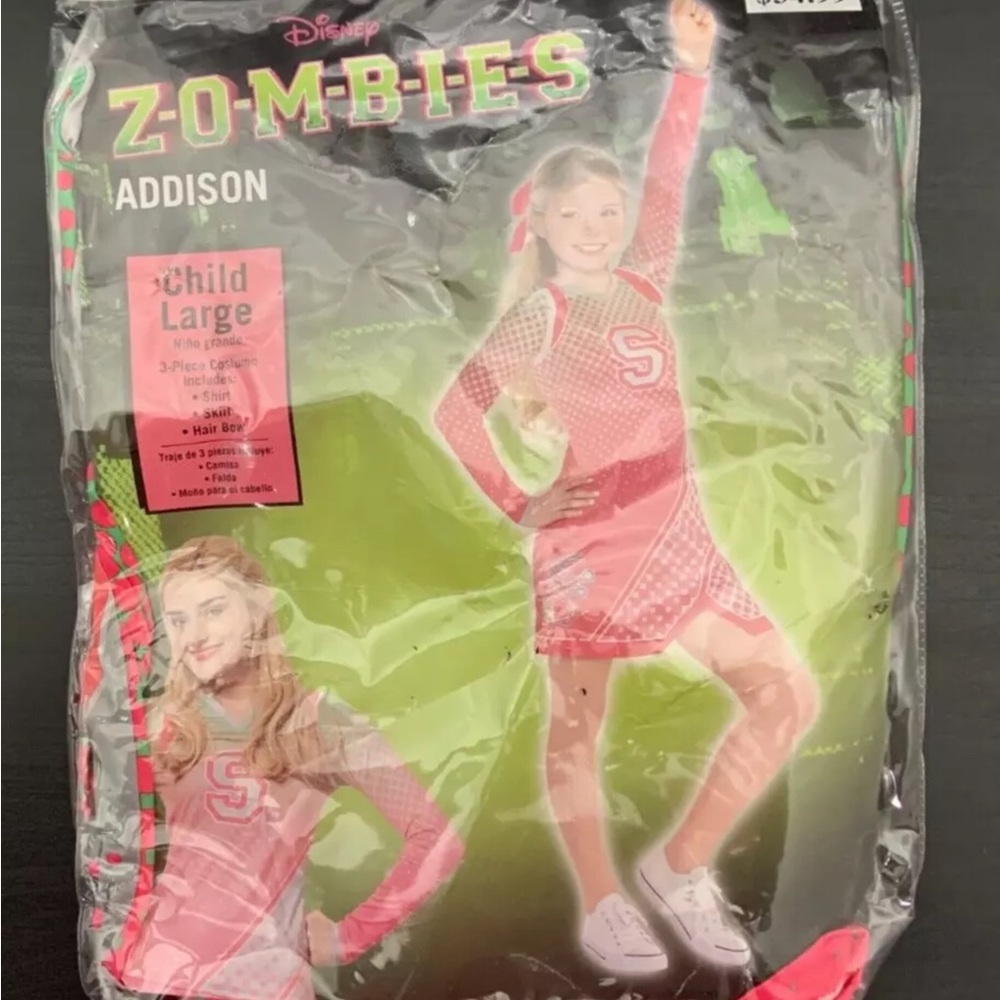 Disney Zombies Addison Cheerleader Halloween Costume and Wig